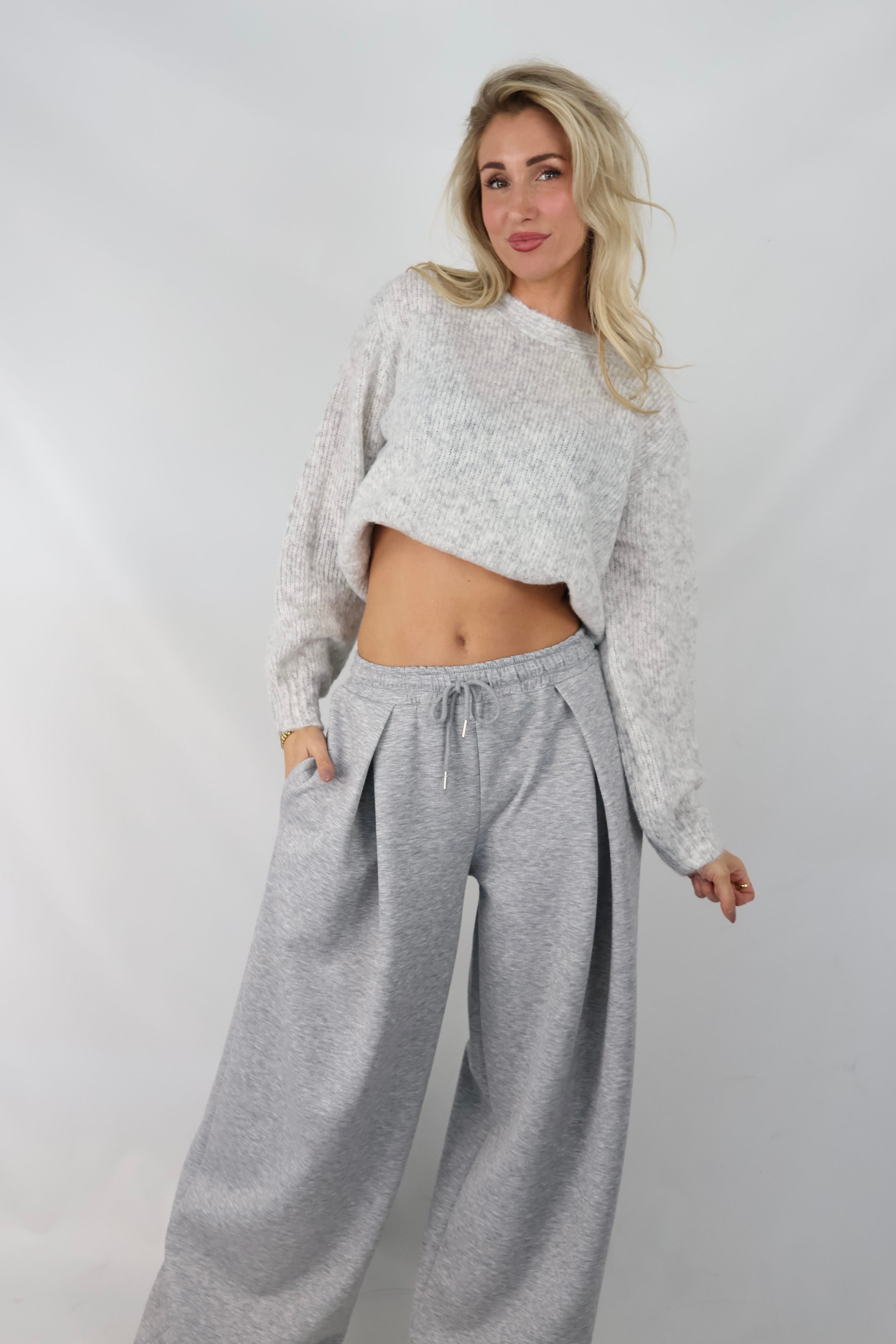 Wide Leg Jog | Grey