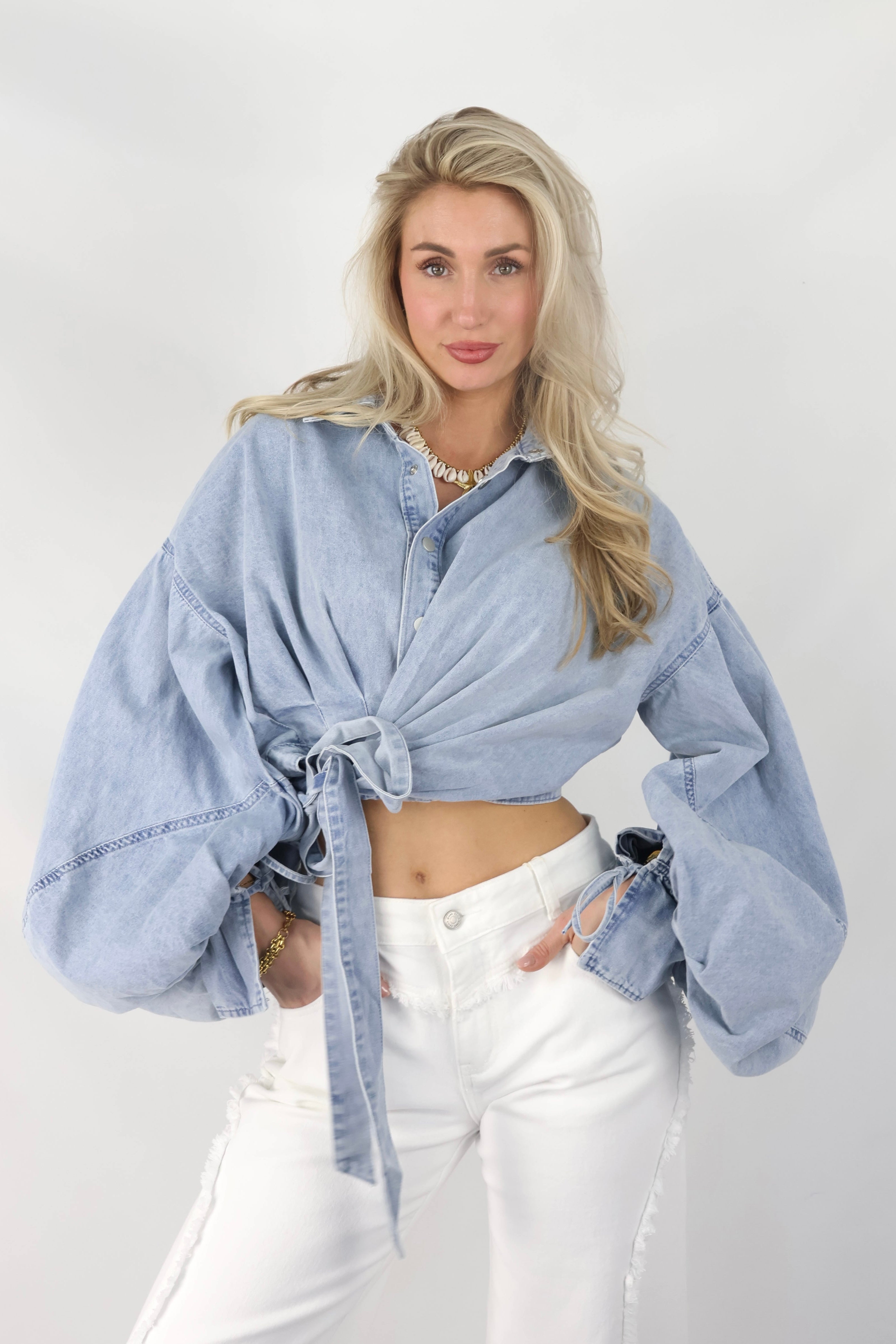 Cropped Blouse | Denim
