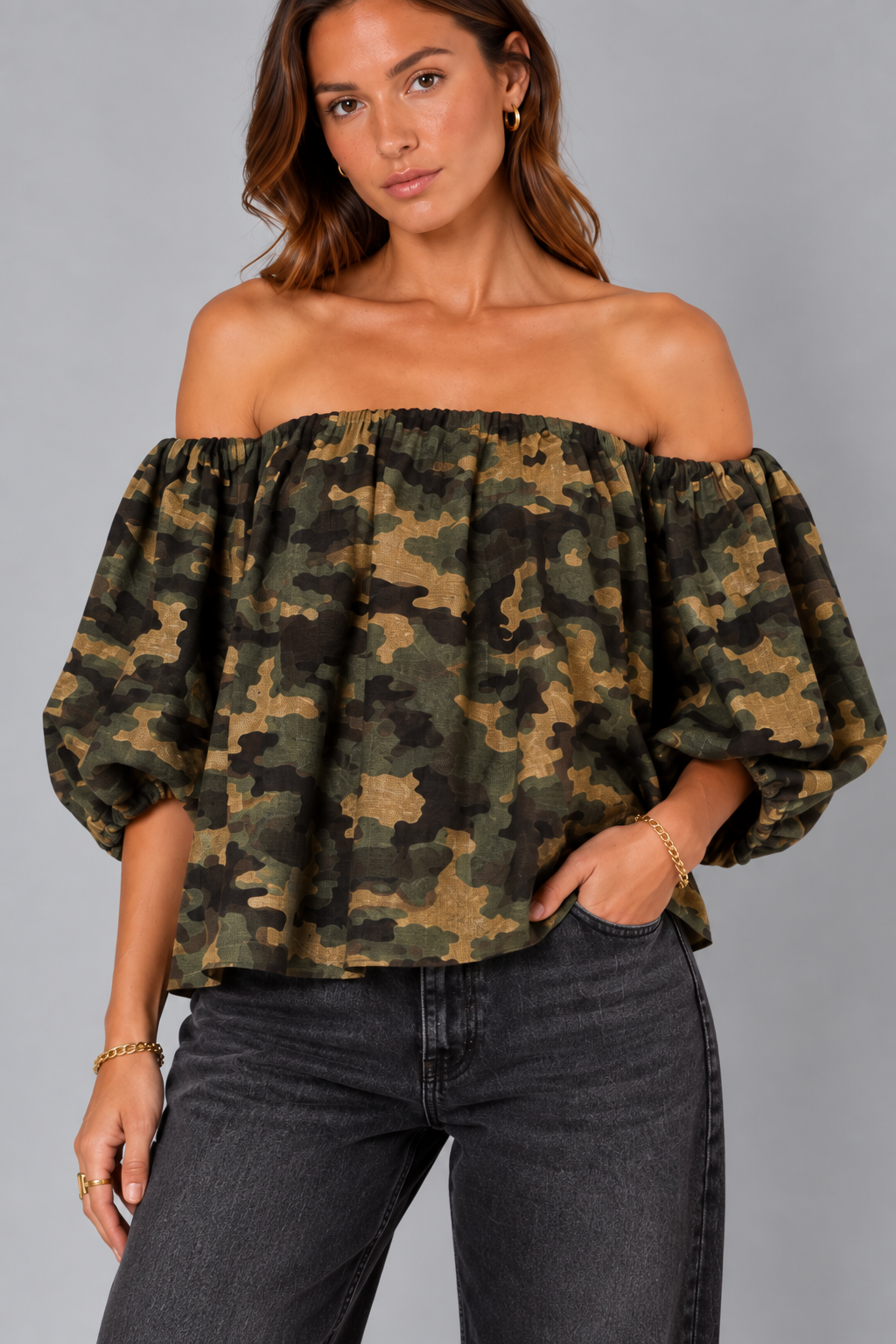 Off Shoulder Blouse | Camo