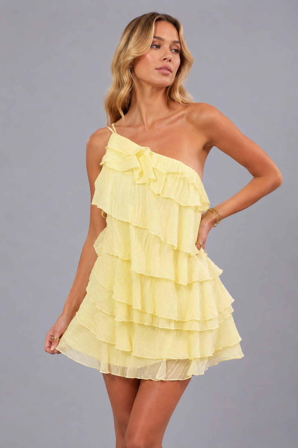 Ruffle Dress | Soft Yellow
