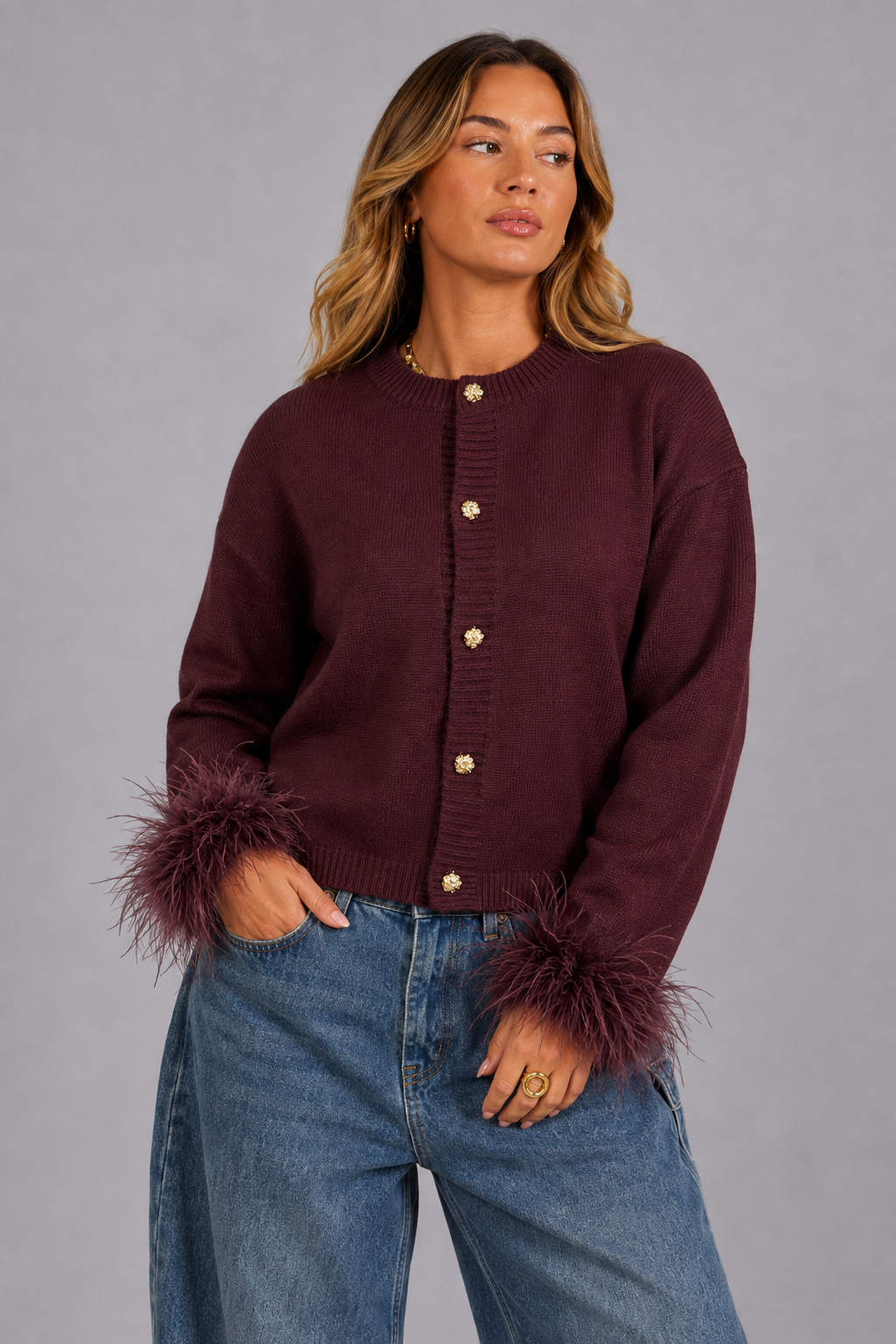 Vest Feather | Aubergine