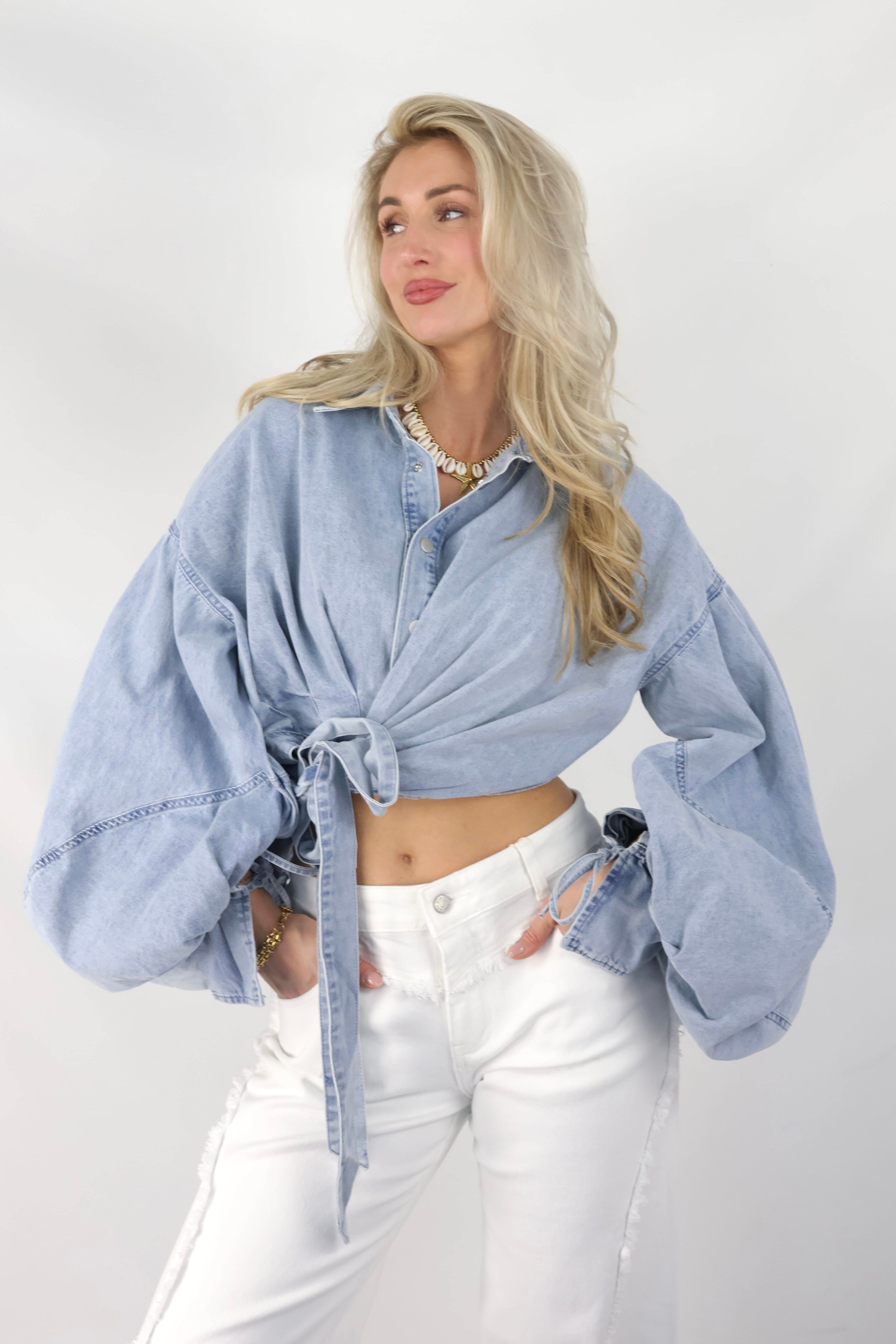 Cropped Blouse | Denim