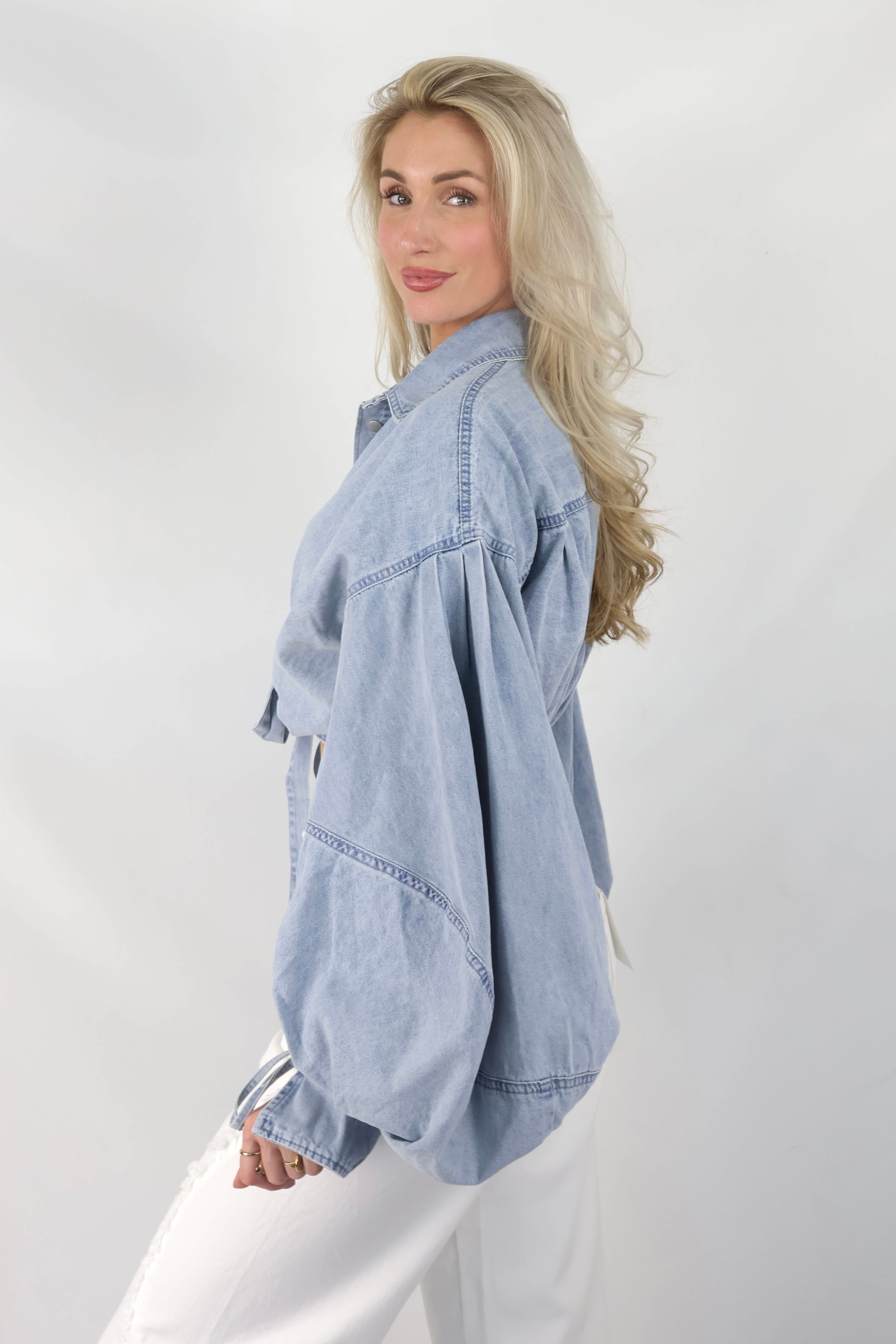 Cropped Blouse | Denim