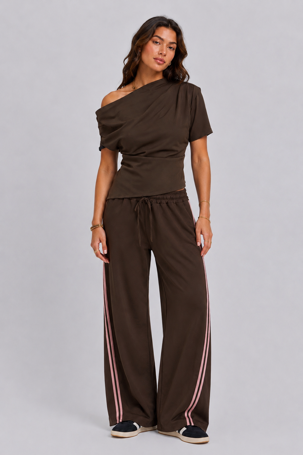 LUXX Stripe Pants  | Brown