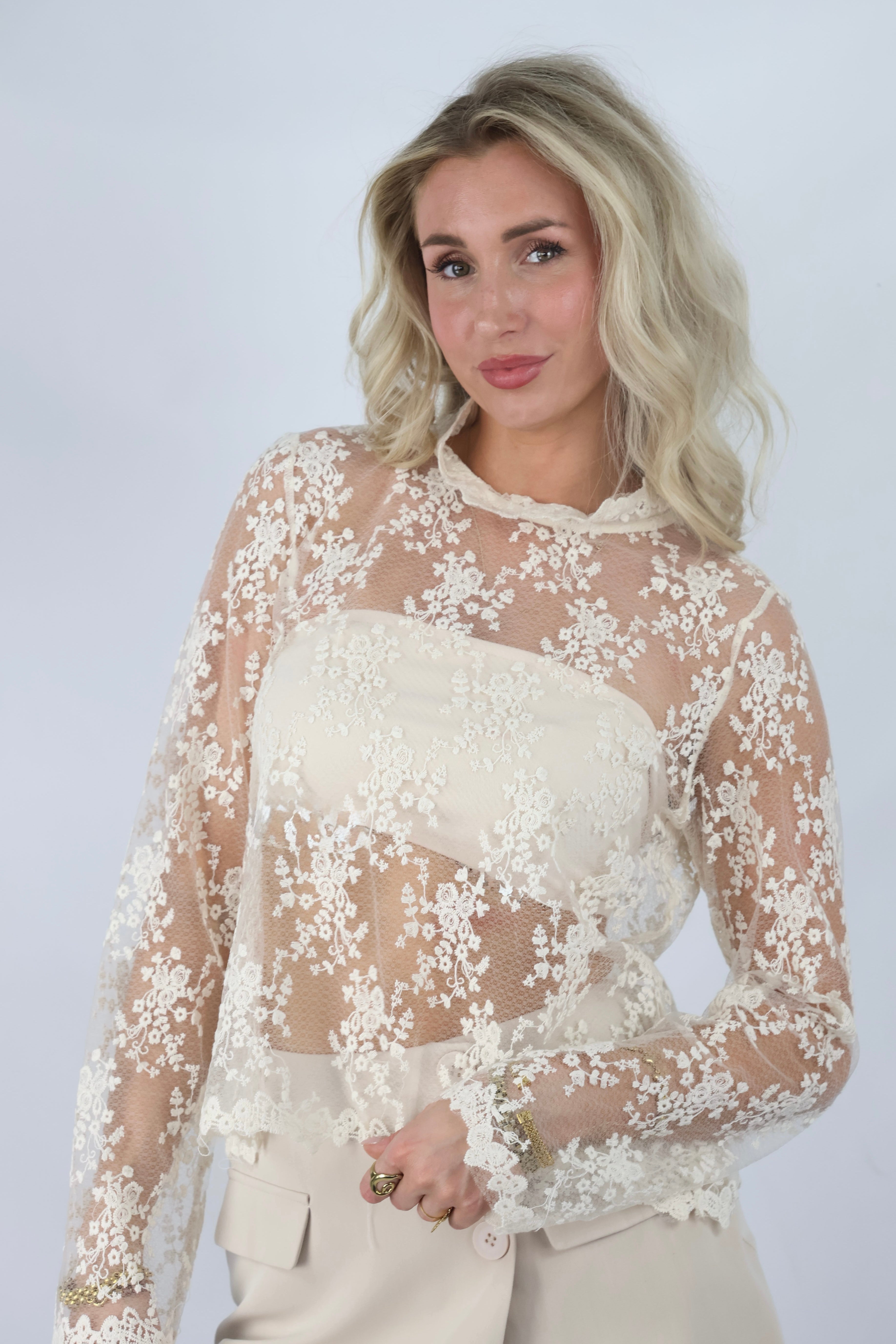 Lace Blouse + Strapless Top
