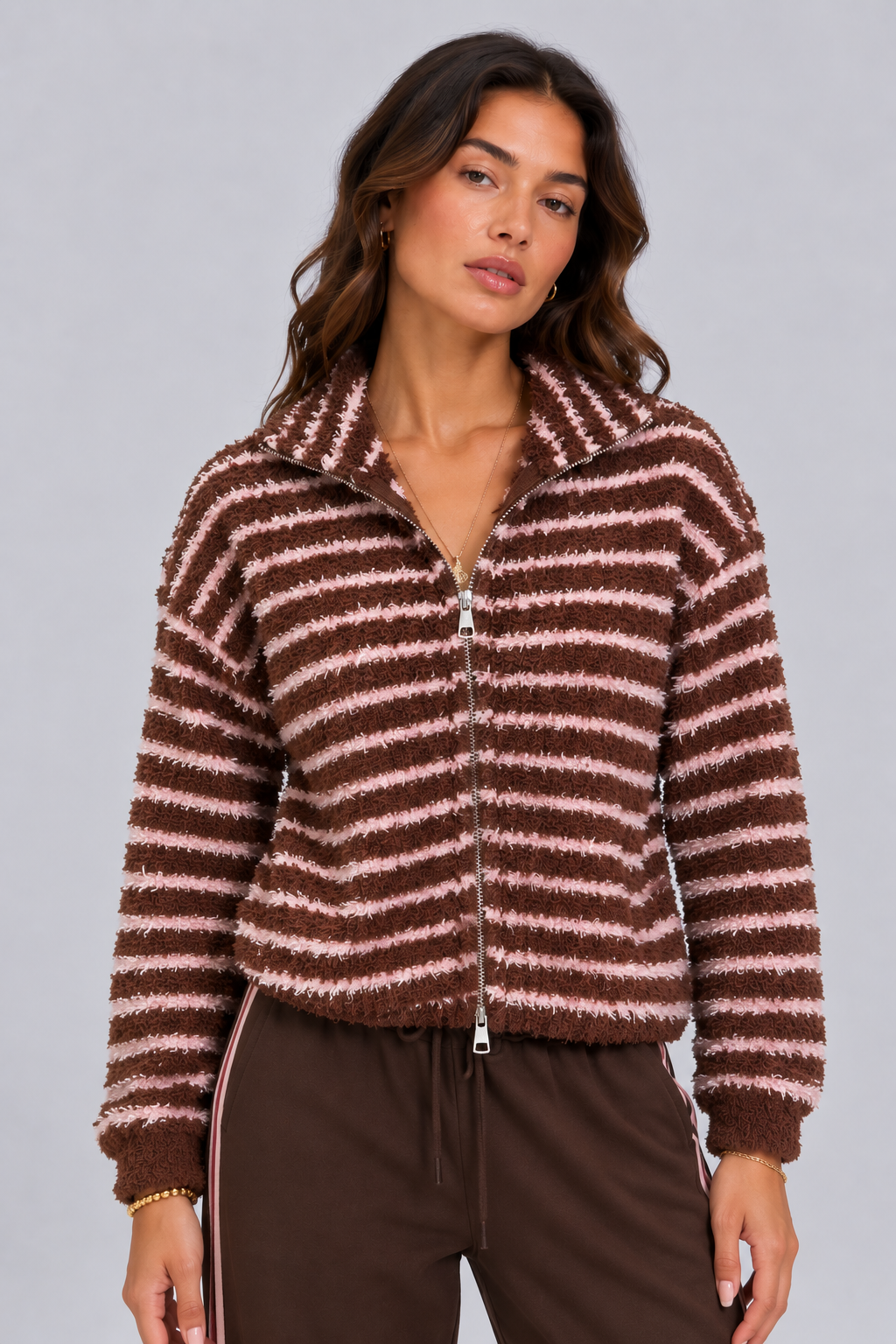 Coco Stripe | Zip Jacket