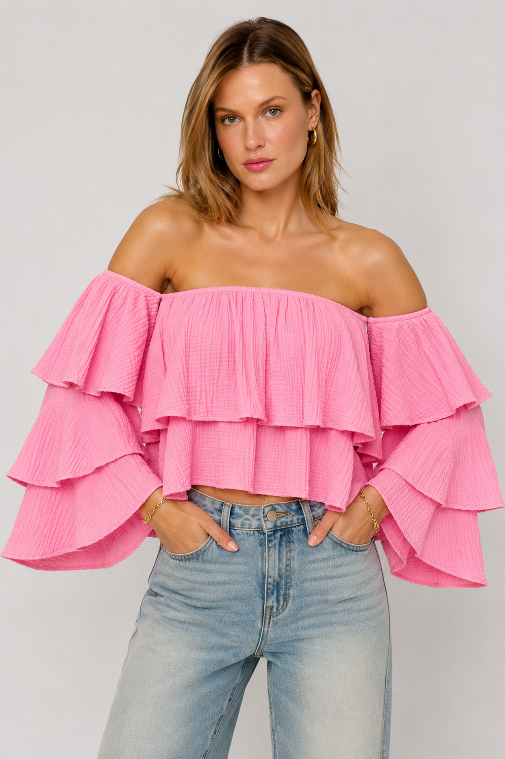 Off Shoulder Blouse | Pink