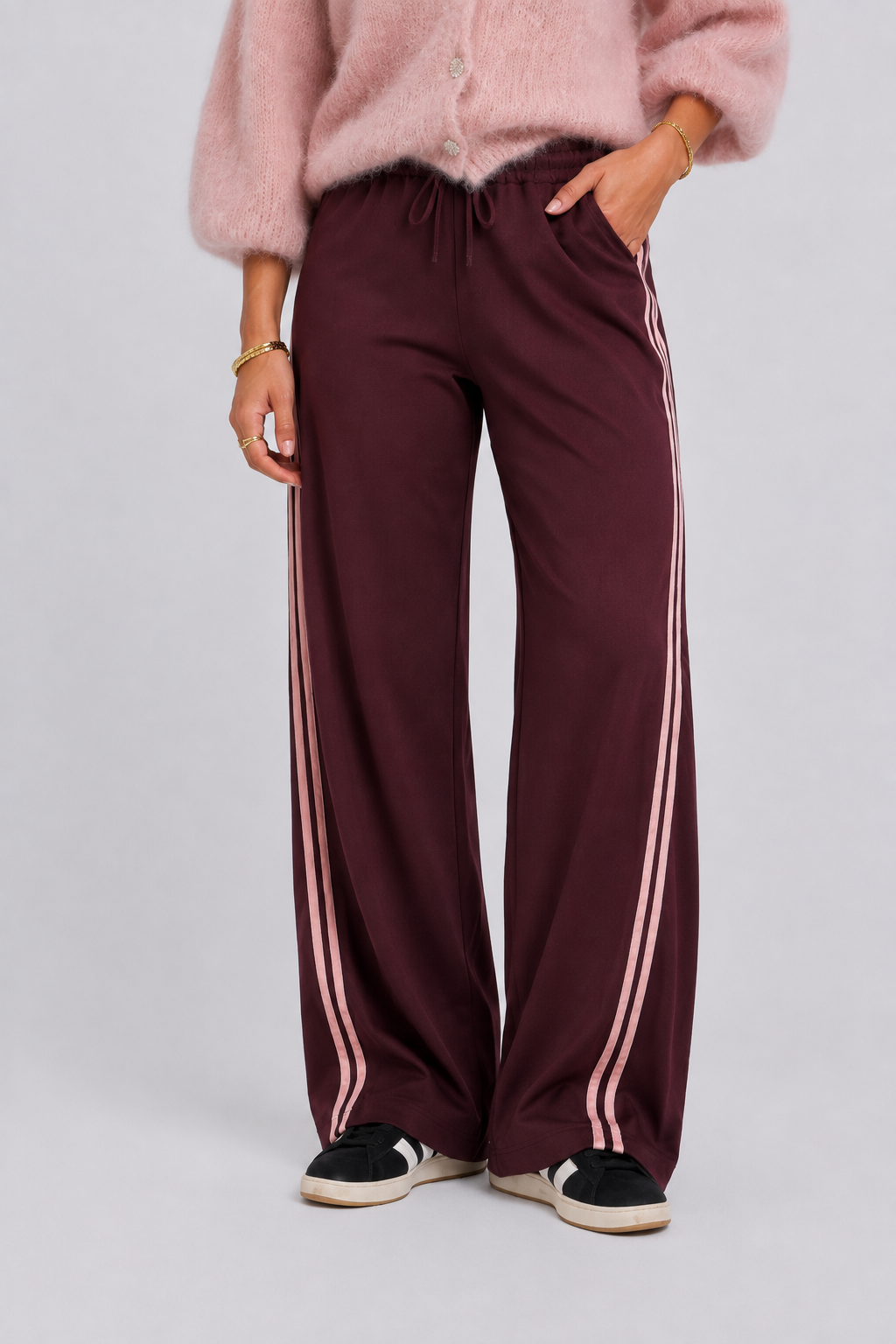 LUXX Stripe Pants  | Aubergine