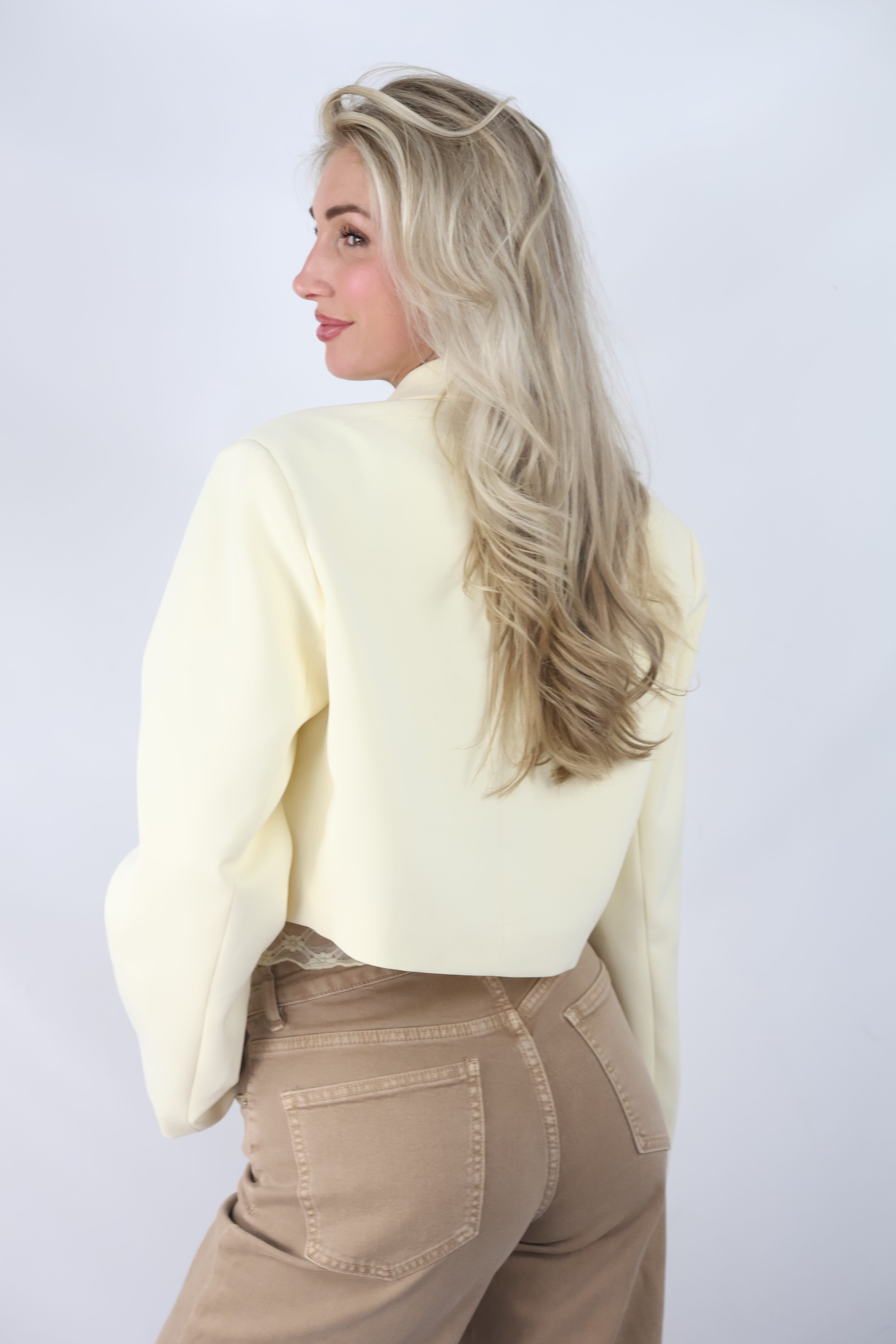 Cropped Blazer | Yellow