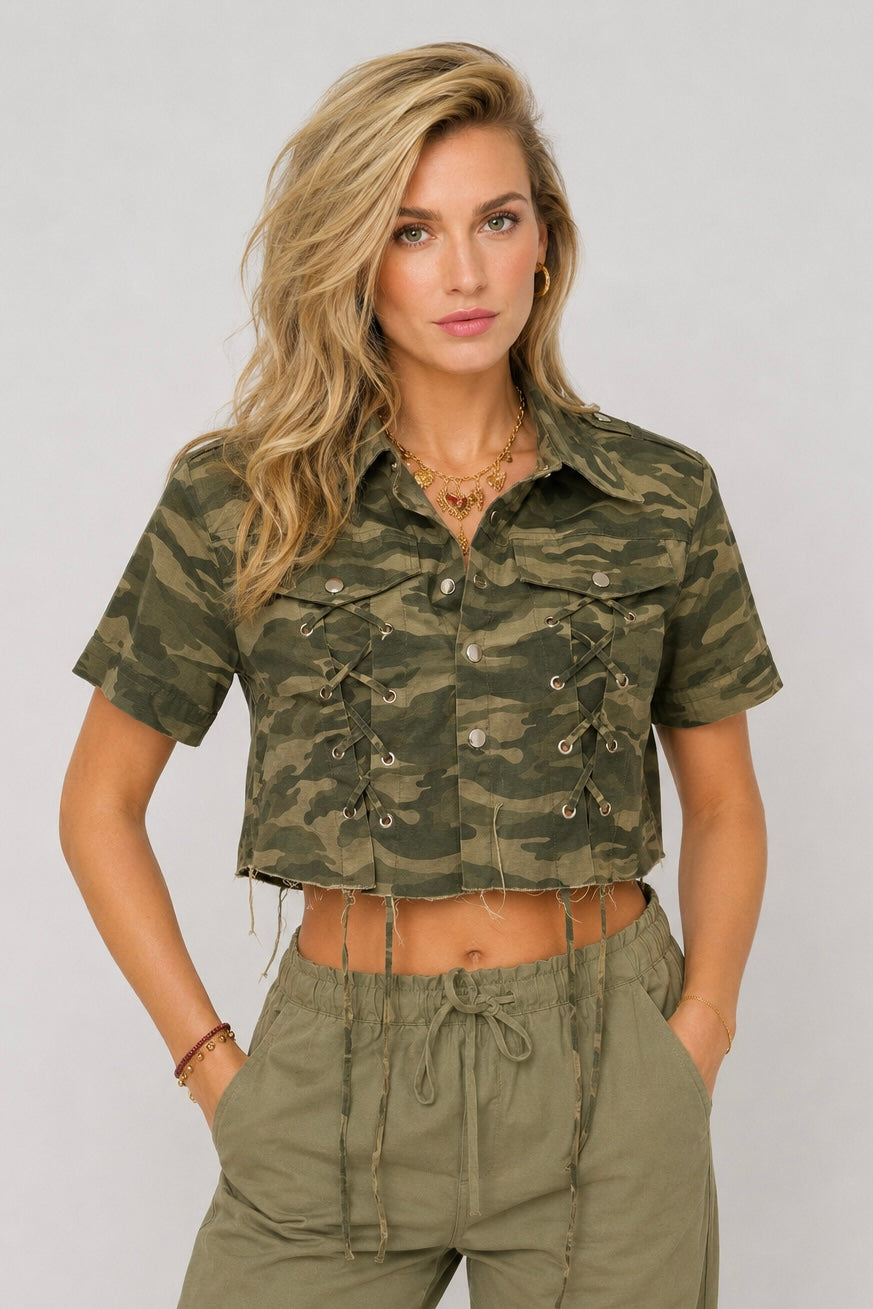 Cropped Blouse | Camo